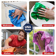 Load image into Gallery viewer, USANOOKS Microfiber Cleaning Cloth - 50 Pcs (12x12 in) - Cleaning Rags - Microfiber Towels for Cars - Softer and More Absorbent - Lint Free Cloth