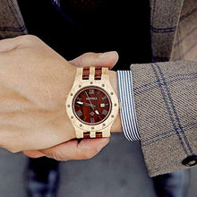 Load image into Gallery viewer, Bewell W109A Natural Wood Watches for Men Quartz Date Lumious Pointers (Maple and Red Sandalwood)