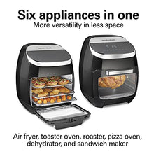 Load image into Gallery viewer, Hamilton Beach 11.6 QT Digital Air Fryer Oven with Rotisserie and Rotating Basket, 8 Pre-Set Functions including Dehydrator, Roaster & Toaster, 1700W, Black (35070)