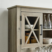 Load image into Gallery viewer, Home Source Jill Zarin Tall Cabinet in Grey Wash Finish with Glass Doors
