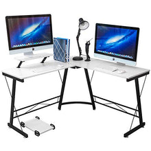 Load image into Gallery viewer, L Shaped Desk Home Office Corner Desk,Gaming Computer Desk,PC Latop Study Writing Table Workstation with Large Monitor Stand,White,50.8"
