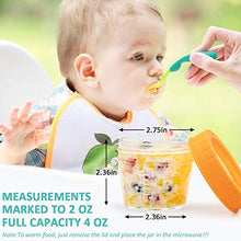 Load image into Gallery viewer, Glass Baby Food Storage Containers Set of 12, Leakproof 4 oz Glass Baby Food Jars with Lids & Marker, Reusable Small Glass Baby Food Containers for Infant & Baby, Freezer, Microwave & Dishwasher Safe
