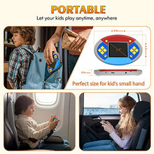 Load image into Gallery viewer, TEBIYOU Handheld Game Console for Kids with Buid in 218 Puzzle Leisure Video Games Portable Rechargeable Oval Colorful Gamming System with 3.0” LCD Boys Girls Birthday Christmas Party Gift (Gray)