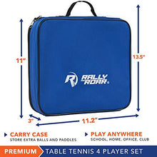 Load image into Gallery viewer, Rally and Roar Premium Table Tennis Paddle Set, Includes 4 Paddles, 3-Star Balls and Carry Case