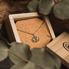 Load image into Gallery viewer, HOLZKERN Balance Necklace 24k Gold Necklace for Women Real Lapis Lazuli Crystal Necklace Jewelry Dainty Gold-Plated Necklace Stainless Steel Adjustable Length Pendant Cute Necklaces for Women Choker