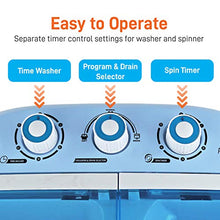 Load image into Gallery viewer, Upgraded Version Pyle Portable Washer & Spin Dryer, Mini Washing Machine, Twin Tubs, Spin Cycle w/ Hose, 11lbs. Capacity, 110V - Ideal For Compact Laundry