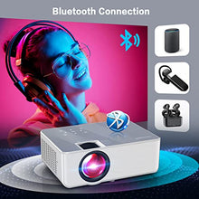 Load image into Gallery viewer, 1080P HD Projector, WiFi Projector Bluetooth Projector, FANGOR 230" Portable Movie Projector with Tripod, Home Theater Video Projector Compatible with HDMI, VGA, USB, Laptop, iOS & Android Smartphone