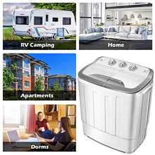 Load image into Gallery viewer, Portable Washer and Dryer,Safeplus Compact Mini Twin Tub Versatile Washing Machine with 8 lbs Washing &5 lbs Spin Dryer Load Cappacity Gravity Drain Pump and Drain Hose for apartments (gray)