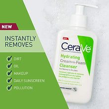 Load image into Gallery viewer, CeraVe Hydrating Cream-to-Foam Cleanser | Makeup Remover and Face Wash With Hyaluronic Acid | Fragrance Free | 19 Ounce