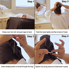 Load image into Gallery viewer, THE PERFECT HAIRCARE Microfiber Hair Towel Wrap Ultra-Fine Anti-Frizz Turban That Never Falls Off - Curly Girl Method Approved & Big (40' x 27.5") - Black