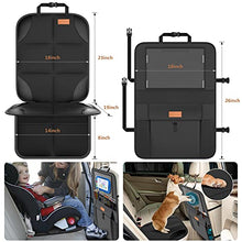 Load image into Gallery viewer, Smart eLf Car Seat Protector + Backseat Car Organizer Kick Mat, Large & Waterproof 600D Fabric Child Auto CarSeat Protectors Saver for Baby Sit with Storage Pockets for Leather and Fabric Car Seat