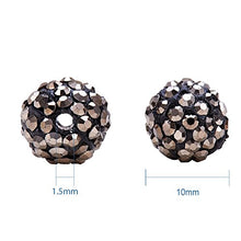 Load image into Gallery viewer, Pandahall 100 Pcs 10mm Hematite Shamballa Pave Disco Ball Clay Beads, Polymer Clay Rhinestone Beads Round Charms Jewelry Makings