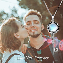 Load image into Gallery viewer, Key Necklaces for Women 925 Sterling Silver Moonstone Pendant Necklace Mother's Day Jewelry Gifts for Women Birthday/Anniversary Day/Party