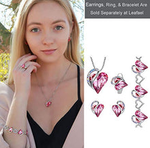 Load image into Gallery viewer, Leafael Infinity Love Heart Pendant Necklace Hot Rose Pink October Birthstone Crystal Jewelry Gifts for Women, Silver-Tone, 18"+2"