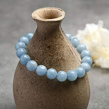 Load image into Gallery viewer, Soothing Bracelet - Natural Aquamarine bracelet - Bring Positive Energy - Peace - Youthfulness Bracelet - Stone Bracelet for Everlasting Joy
