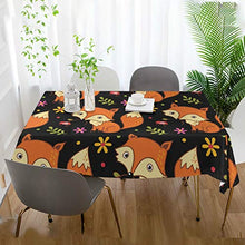 Load image into Gallery viewer, ALAZA Cute Cartoon Animal Fox Floral Tablecolth Table Cover for Party Dining Room Kitchen Decor,60 X 120,Stain and Wrinkle Resistant Washable Rectangle Table Cloth