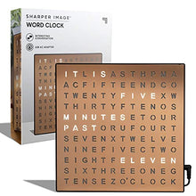 Load image into Gallery viewer, Sharper Image Light Up Electronic Word Clock, Copper Finish with LED Light Display, USB Cord and Power Adapter, 7.75in Square Face, Unique Contemporary Home and Office Decor
