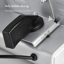Load image into Gallery viewer, VonShef Meat Slicer Electric Stainless Steel Food Cutting Machine Deli Meats, Cheese, Bread, Vegetables – Thickness Control, Sliding Plate, Food Pusher, Anti Slip Feet