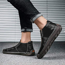 Load image into Gallery viewer, Leather Men's Boots Large Size Casual outdoor Boots black Shoes
