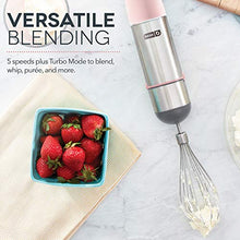 Load image into Gallery viewer, Dash Chef Series Immersion Hand Blender, 5 Speed Stick Blender with Stainless Steel Blades, Whisk Attachment and Recipe Guide – Pink