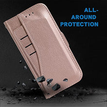 Load image into Gallery viewer, Asuwish Compatible with Samsung Galaxy J1 2016/Amp 2/Express 3/Luna Wallet Case Wrist Strap Lanyard Leather Flip Cover Card Holder Stand Cell Accessories Phone Cases for Glaxay Amp2 SM-J120A Rose gold