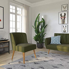 Load image into Gallery viewer, Novogratz Brittany Upholstered Accent, Green Linen Chair