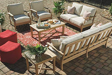 Load image into Gallery viewer, Signature Design by Ashley Clare View Coastal Outdoor Patio Eucalyptus Sofa with Cushions, Beige