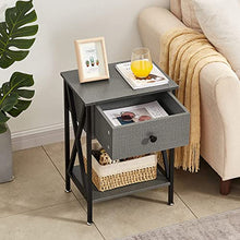 Load image into Gallery viewer, VECELO Nightstands, Grey End Side Table Modern Night Stand Set of 2 with Drawer &Storage Shelf for Bedroom Living Room Office Lounge, 2, Hpry
