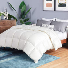 Load image into Gallery viewer, Bedsure 100% Cotton Down Comforter Full/Queen Size (88x88 inches) - Down and Feather Quilted Comforter, 50 OZ 700 Fill Power Washable All Season Bed Comforter - White Duvet Insert with Corner Tabs