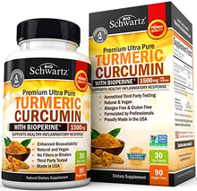Load image into Gallery viewer, Turmeric Curcumin with BioPerine 1500mg - Natural Joint & Healthy Inflammatory Support with 95% Standardized Curcuminoids for Potency & Absorption - Non-GMO, Gluten Free Capsules with Black Pepper.