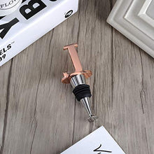 Load image into Gallery viewer, Wine and Beverage Bottle Stopper With Rose Gold Finish,J-Initial (Letter J)