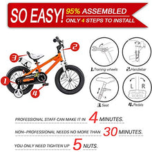 Load image into Gallery viewer, RoyalBaby Kids Bike Boys Girls Freestyle BMX Bicycle with Training Wheels Kickstand Gifts for Children Bikes 16 Inch Orange