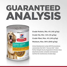 Load image into Gallery viewer, Hill's Science Diet Wet Dog Food, Adult, Perfect Weight for Weight Management, Hearty Vegetable & Chicken Stew Recipe, 12.5 oz Cans, 12-pack