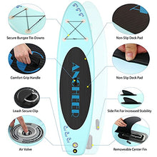 Load image into Gallery viewer, ANCHEER Inflatable Stand Up Paddle Board, Lightweight All Round iSUP with 3 Fins, Premium Accessories & Carry Bag, EVA Deck, Adj Floating Paddle, Ankle Leash and Double Action Pump (Light Blue)