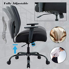 Load image into Gallery viewer, Big and Tall Office Chair 400lbs Desk Chair Mesh Computer Chair with Lumbar Support Wide Seat Adjust Arms Rolling Swivel High Back Task Executive Ergonomic Chair for Women Men,Black