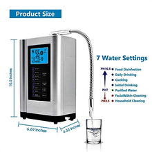 Load image into Gallery viewer, Alkaline Water Ionizer, Up to -500mV ORP, PH 3.5-10.5 Water Purifier Machine, Home Alkaline Water Filter with 7 Water Settings, 6000 Liters Per Filter,Auto-Cleaning,Intelligent Voice (Silver)
