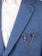 Load image into Gallery viewer, A N KINGPiiN Stars With Hanging Chain And Stone Detailing Lapel Pin Badge Coat Suit Wedding Gift Party Shirt Collar Accessories Brooch for Men ,A13