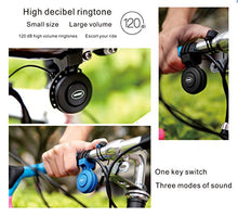 Load image into Gallery viewer, Electric Bike Horn Electronic Bicycle Bell 120 DB Waterproof 3 Sound Modes with Rechargeable Battery (Black)