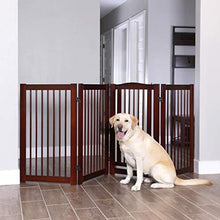 Load image into Gallery viewer, Primetime Petz 33238-G8 360 Configurable Dog Gate with Door – Indoor Freestanding Walk Through Wood Pet Gate,Walnut,36"