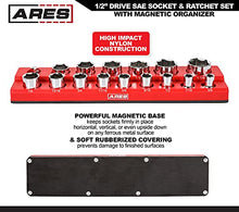 Load image into Gallery viewer, ARES 47008-18-Piece 1/2-inch Drive SAE Socket and 90-Tooth Ratchet Set with Magnetic Organizer - Sizes 3/8-Inch to 1 1/4-Inch Sockets