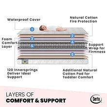 Load image into Gallery viewer, Serta Tranquility Eco Firm 2-Stage Premium Baby Crib Mattress & Toddler Mattress -Waterproof - GREENGUARD Gold Certified - Hypoallergenic - 50 Year Warranty - Made in USA