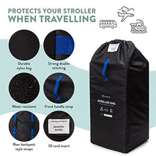 Load image into Gallery viewer, Stroller Bag for Airplane Travel - Baby Stroller Cover for Travelling - Durable Nylon Gate Check Bag with Backpack Straps to Easily Carry and Protect Single, Double, & Umbrella Strollers