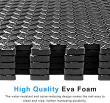 Load image into Gallery viewer, StillCool Puzzle Exercise Floor Mat, EVA Interlocking Foam Tiles Exercise Equipment Mat with Border - for Gyms, Yoga, Outdoor, Kids (E. 20 Square Feet (20 Tiles) - Black)