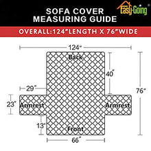 Load image into Gallery viewer, Easy-Going Sofa Slipcover Reversible Sofa Cover Water Resistant Couch Cover with Foam Sticks Elastic Straps Furniture Protector for Pets Kids Children Dog Cat(Sofa, Navy/Ivory)