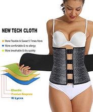 Load image into Gallery viewer, HOPLYNN Neoprene Sweat Waist Trainer Corset Trimmer Shaper Belt for Women , Workout Plus Size Waist Cincher Stomach Wraps Bands Medium Grey