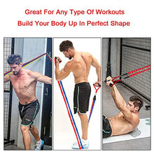 Load image into Gallery viewer, Resistance Bands, 15 Pieces Exercise Elastic Bands Set, 20lbs To 40lbs Resistance Tubes Heavy Duty Protective Nylon Sleeves Anti-Snap Fitness SUPALAK