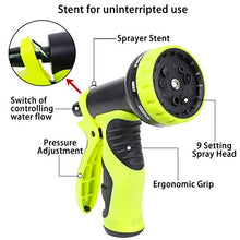 Load image into Gallery viewer, Sunflora 50 ft Expandable Garden Hose Bonus 10 feet with Solid Brass Fittings and 9 Patterns Spray Nozzle, Flexible No Kink Water Hoses for Lawn Total 60 Feet