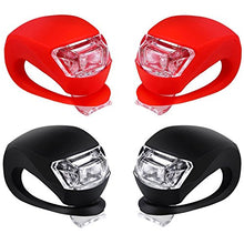 Load image into Gallery viewer, Malker Bicycle Light Front and Rear Silicone LED Bike Light Set - Bike Headlight and Taillight,Waterproof & Safety Road,Mountain Bike Lights,Batteries Included (2pcs Red & 2pcs Black)