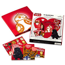 Load image into Gallery viewer, Hallmark Valentines Day Cards for Kids and Mailbox for Classroom Exchange, Star Wars (1 Box, 32 Valentine Cards, 35 Stickers, 1 Teacher Card)