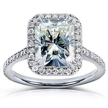 Load image into Gallery viewer, Kobelli Radiant-cut Moissanite Engagement Ring 3 CTW 14k White Gold, Size 6, White Gold